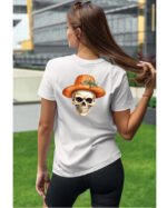 Halloweenowa Koszulka Unisex "Dynia i Czaszka" – Wybierz Kolor!