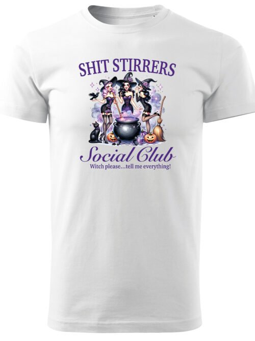 Halloweenowa Koszulka Unisex "Shit Stirrers Social Club" – Wybierz Kolor!
