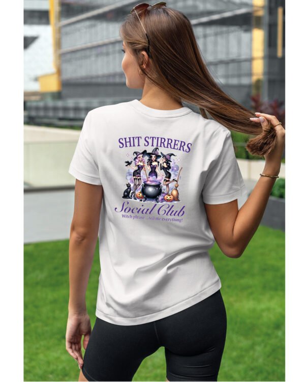 Halloweenowa Koszulka Unisex "Shit Stirrers Social Club" – Wybierz Kolor!
