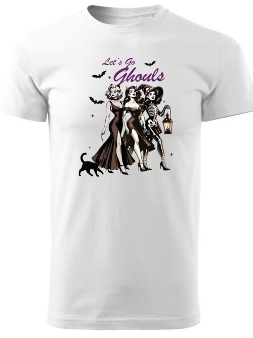 Halloweenowa Koszulka Unisex "Let’s Go Ghouls"- Girls Squad – Wybierz Kolor!