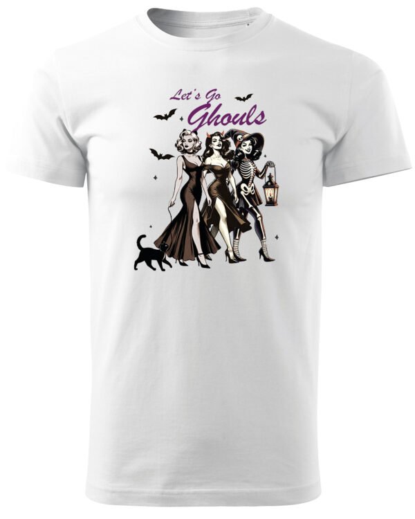 Halloweenowa Koszulka Unisex "Let’s Go Ghouls"- Girls Squad – Wybierz Kolor!