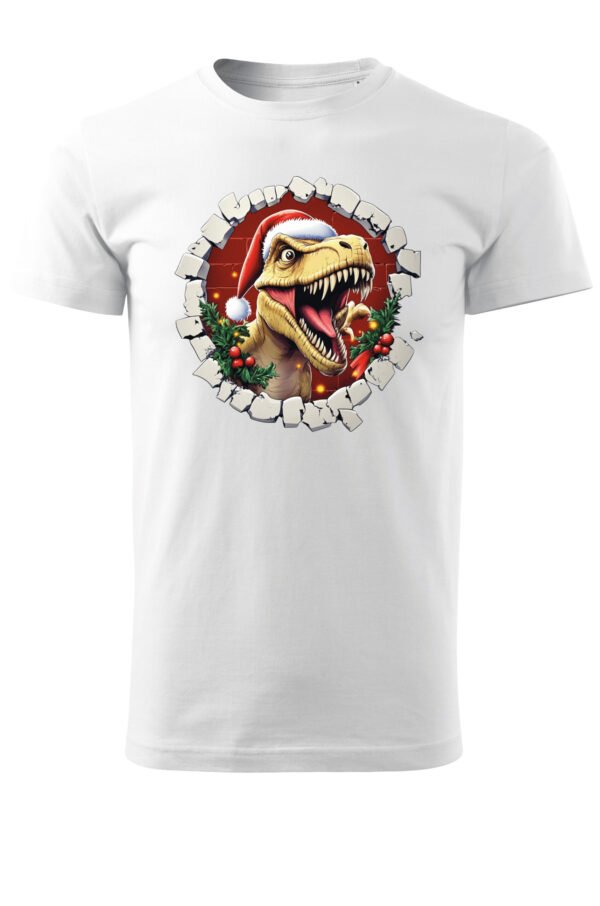 Świąteczna Koszulka “Dinozaur Święty Mikołaj”  – Unisex