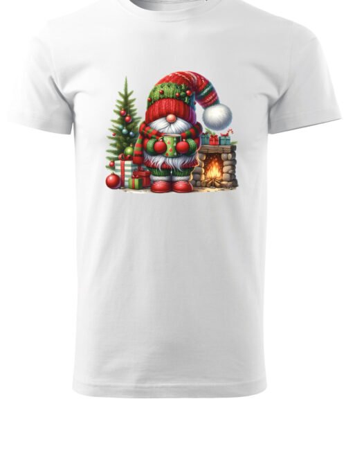 Świąteczna Koszulka “Krasnal przy Kominku”  – Unisex