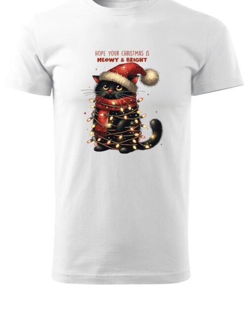 Świąteczna Koszulka “Kot - Meowy & Bright” – Unisex