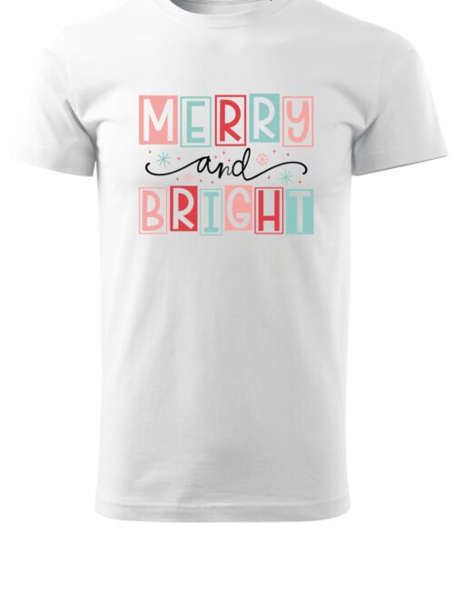 Świąteczna Koszulka “Merry and Bright”” – Unisex
