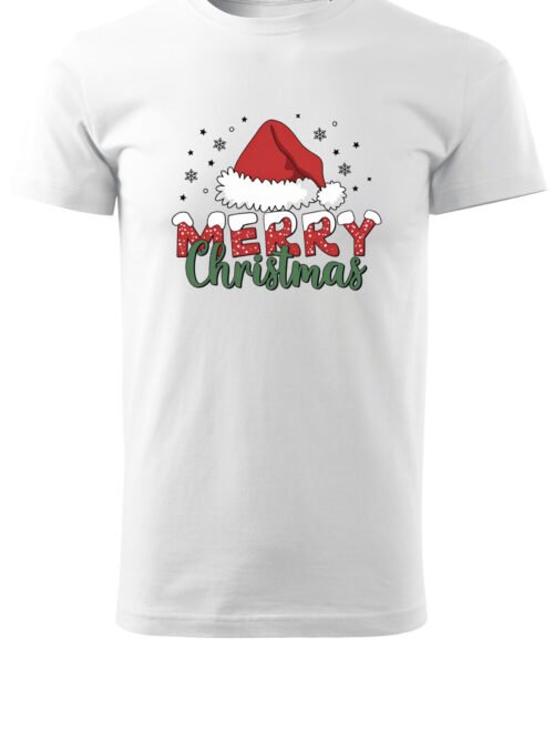 Świąteczna Koszulka “Merry Christmas – Czapka Mikołaja” – Unisex