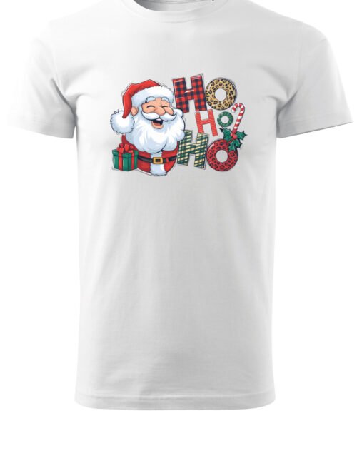 Świąteczna Koszulka “Ho Ho Ho – Radosny Mikołaj” – Unisex