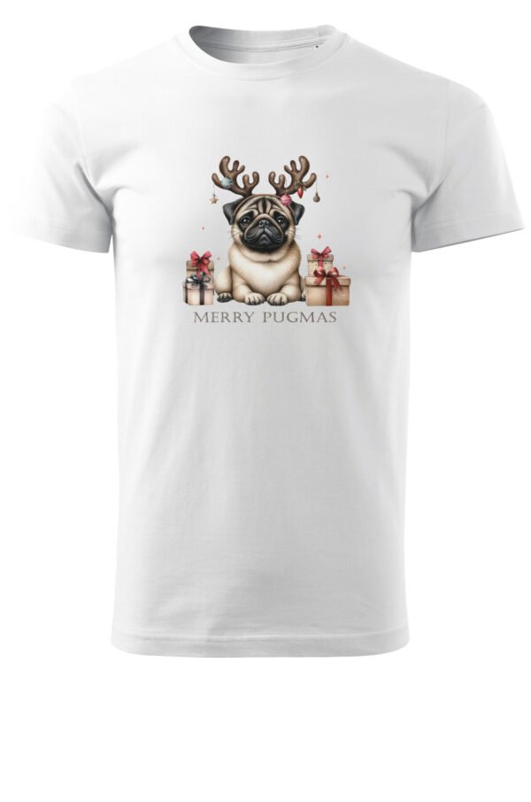 Świąteczna Koszulka “Merry Pugmas – Świąteczny Mops” – Unisex