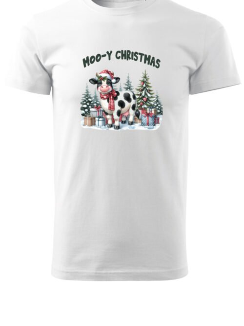 Świąteczna Koszulka “Moo-y Christmas – Świąteczna Krówka" – Unisex