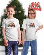 TL TS UNI SNO PRI 0768 A KIDS Świąteczna Koszulka Dziecięca “Czekając na Święta – Piernikowy Ludzik”
