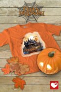 Halloweenowa Koszulka Dziecięca Nawiedzony Dom – Wybierz Kolor!