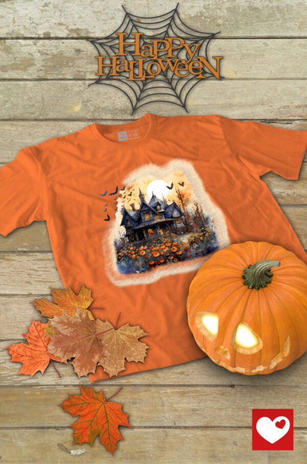 Halloweenowa Koszulka Dziecięca Nawiedzony Dom – Wybierz Kolor!