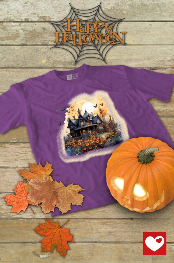 Halloweenowa Koszulka Dziecięca Nawiedzony Dom – Wybierz Kolor!