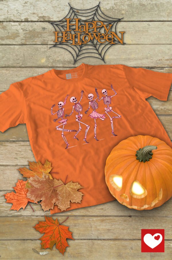 Halloweenowa Koszulka Unisex "Dancing Skeletons" – Wybierz Kolor!