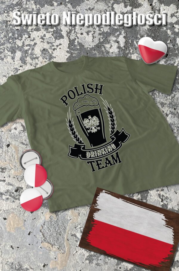 Patriotyczna Koszulka Unisex "Polish Drinking Team" – Wybierz Kolor!