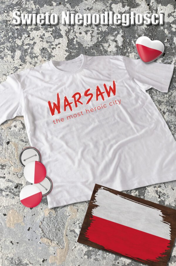 Patriotyczna Koszulka Unisex "Warszawa - bohaterskie miasto" – Wybierz Kolor!