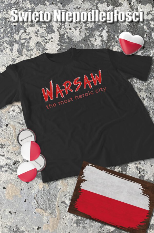 Patriotyczna Koszulka Unisex "Warszawa - bohaterskie miasto" – Wybierz Kolor!
