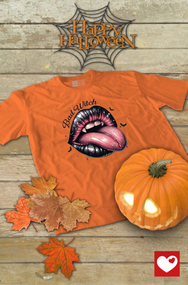 Halloweenowa Koszulka Unisex "Bad Witch" – Wybierz Kolor!