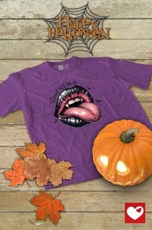 Halloweenowa Koszulka Unisex "Bad Witch" – Wybierz Kolor!