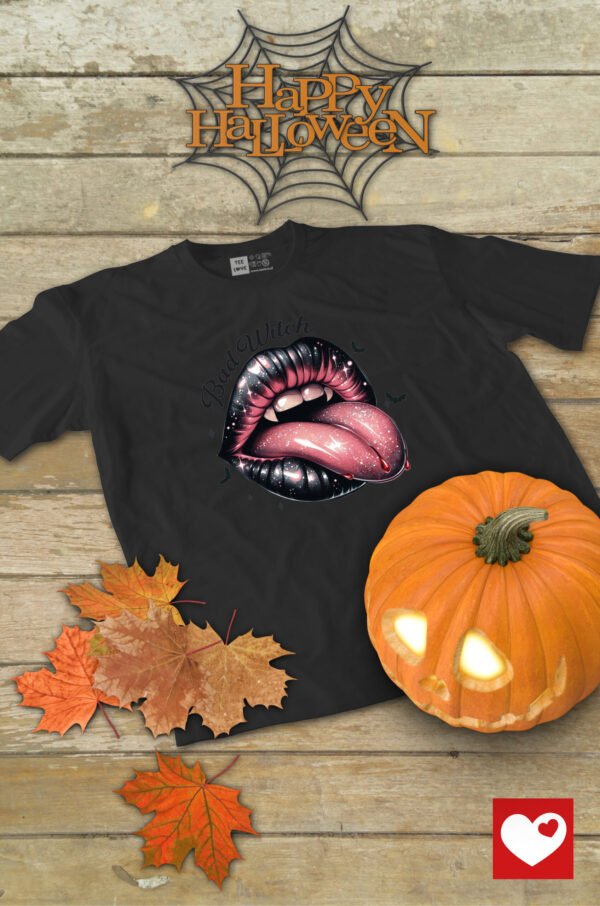 Halloweenowa Koszulka Unisex "Bad Witch" – Wybierz Kolor!