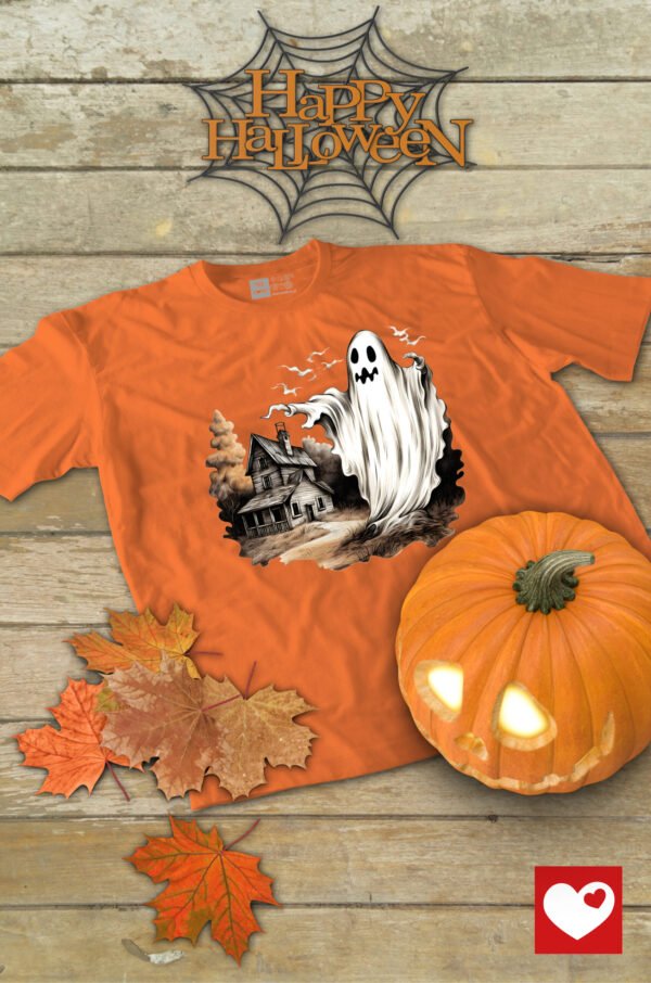 Halloweenowa Koszulka Unisex "Nawiedzony Duch" – Wybierz Kolor!