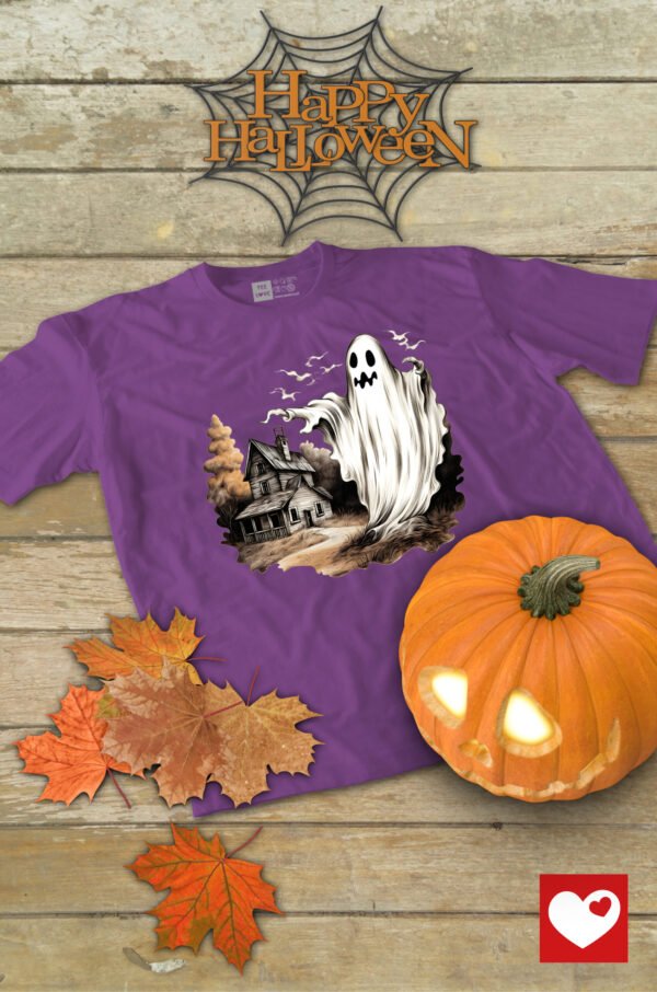 Halloweenowa Koszulka Unisex "Nawiedzony Duch" – Wybierz Kolor!