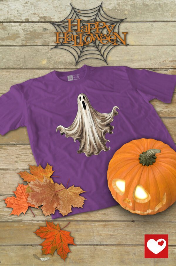 Halloweenowa Koszulka Dziecięca "Klasyczny duch" – Wybierz Kolor!