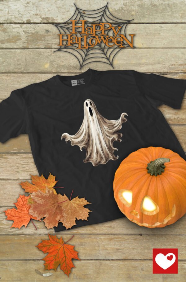 Halloweenowa Koszulka Dziecięca "Klasyczny duch" – Wybierz Kolor!