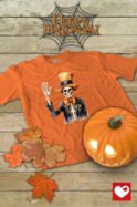 Halloweenowa Koszulka Unisex "Szkielet Dżentelmen" – Wybierz Kolor!