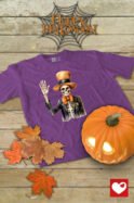 Halloweenowa Koszulka Unisex "Szkielet Dżentelmen" – Wybierz Kolor!