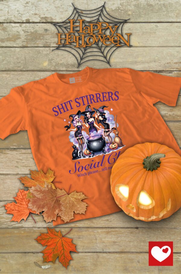 Halloweenowa Koszulka Unisex "Shit Stirrers Social Club" – Wybierz Kolor!