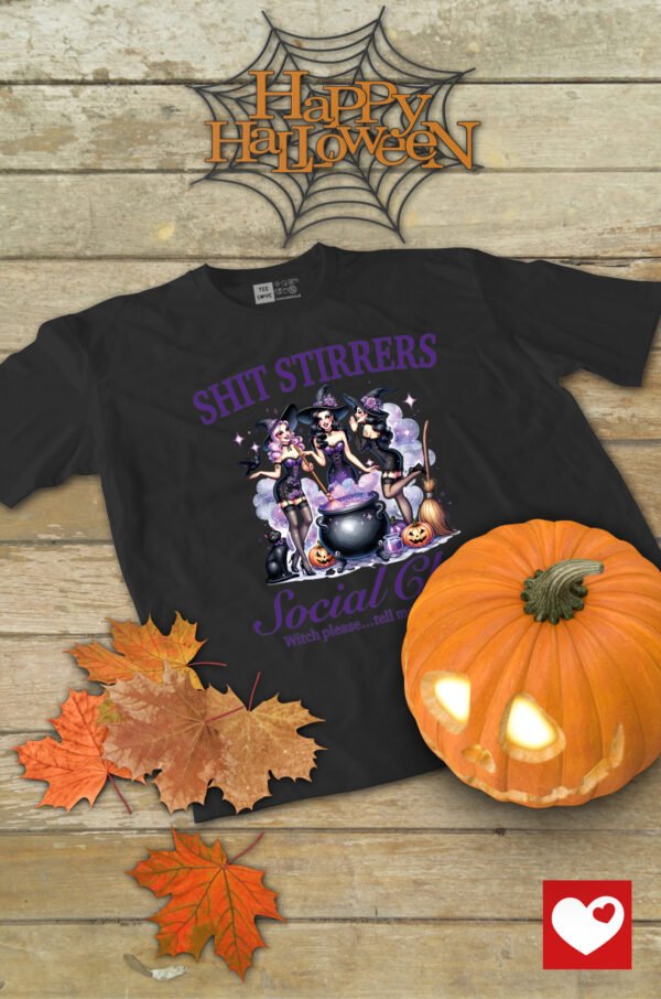 Halloweenowa Koszulka Unisex "Shit Stirrers Social Club" – Wybierz Kolor!