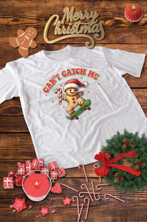 Świąteczna Koszulka “Can't Catch Me – Świąteczny Pierniczek” – Unisex