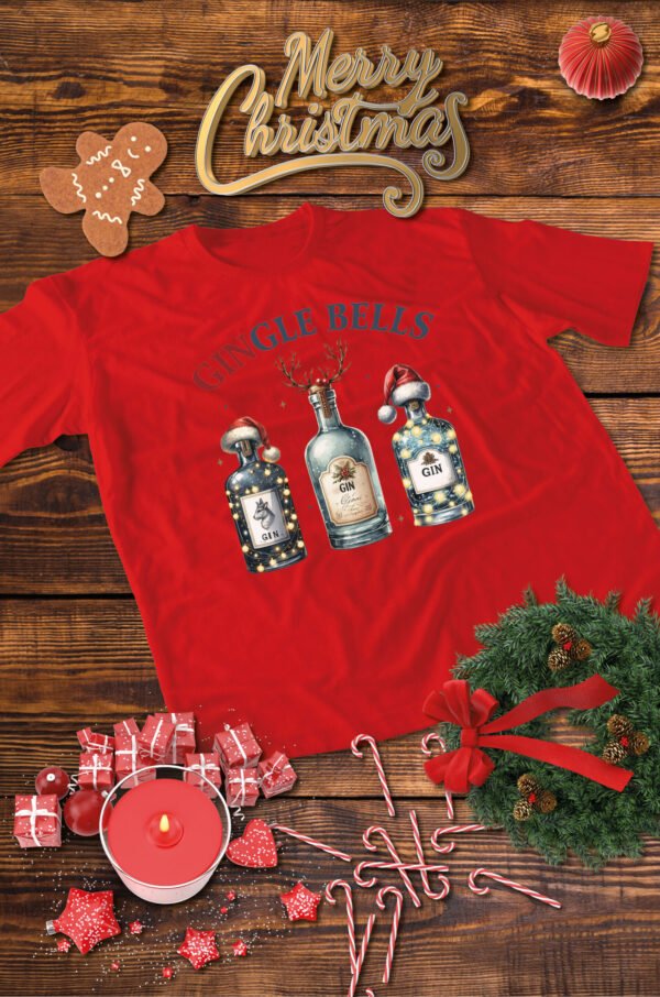 Świąteczna Koszulka “Gingle Bells – Ginowa Radość” – Unisex