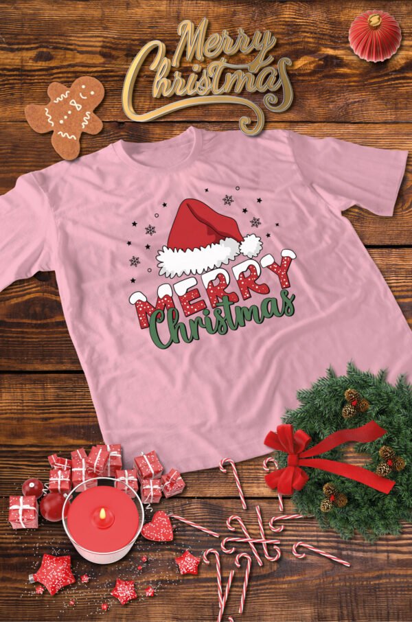 Świąteczna Koszulka “Merry Christmas – Czapka Mikołaja” – Unisex