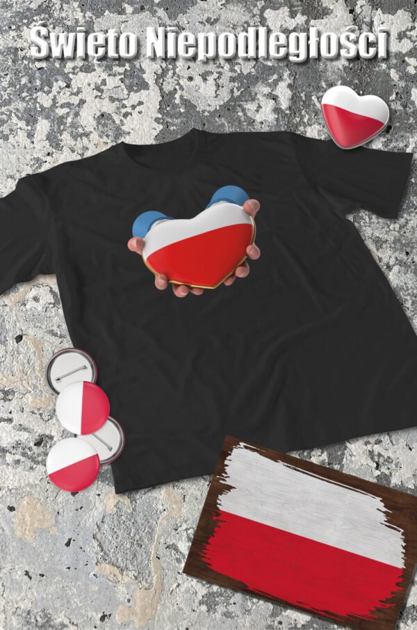 Patriotyczna Koszulka Unisex "Polska w sercu" – Wybierz Kolor!