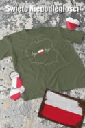 Patriotyczna Koszulka Unisex "Polska w sercu" - puls życia ojczyzny – Wybierz Kolor!