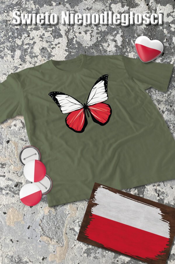Patriotyczna Koszulka Unisex "Polski Motyl wolności" – Wybierz Kolor!