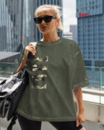 LIM 010 Tshirt OVS OLD Khaki5 Koszulka oversize khaki <br>LOVE - folia maskująca <br>- efekt sprania, Edycja Limitowana