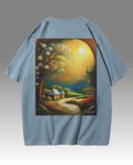 Koszulka oversize niebieska Krajobraz inspirowany Koszulka oversize błękitna Krajobraz inspirowany