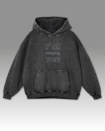Bluza oversize z kapturem szara I'm judging You