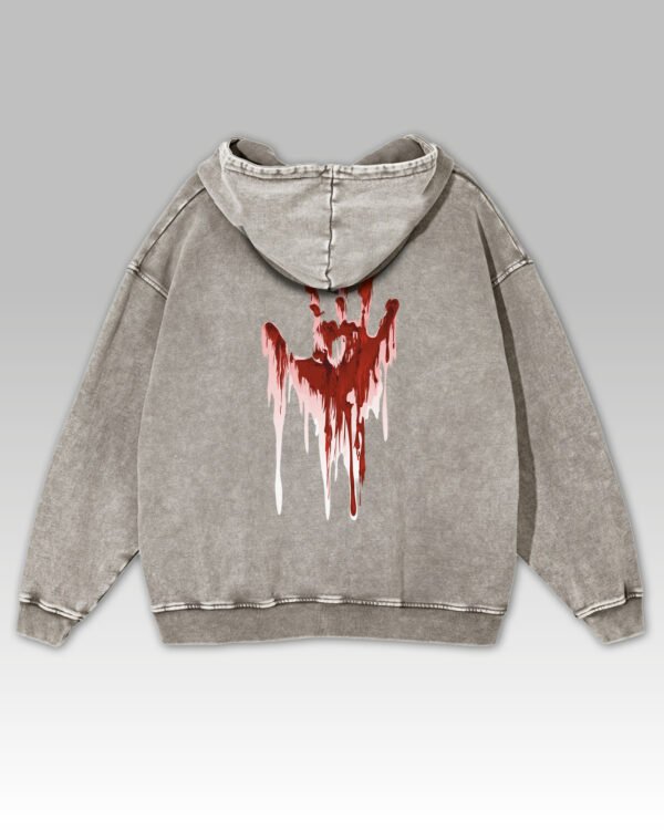 Bluza oversize z kapturem <br>Bloody Imprint - efekt sprania