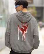 Bluza oversize z kapturem <br>Bloody Imprint - efekt sprania