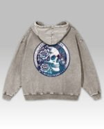 Bluza oversize z kapturem <br>Old Skull Friend - efekt sprania