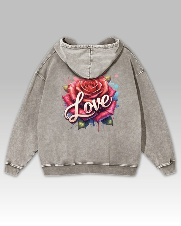 Bluza oversize z kapturem <br>Love and Rose - efekt sprania