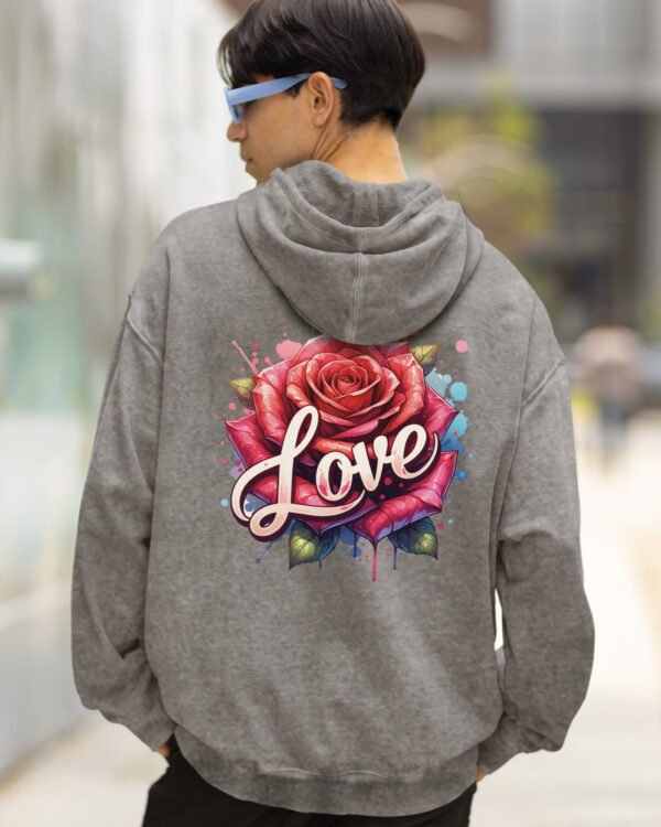 Bluza oversize z kapturem <br>Love and Rose - efekt sprania