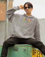 TL HO OLD ASH DTG 0260 A MEN Bluza oversize z kapturem <br>Life is Colorful - efekt sprania