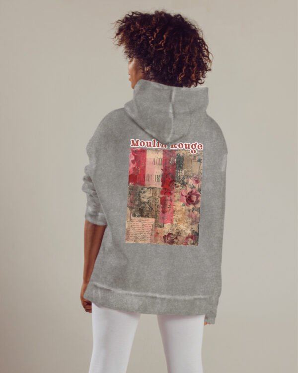 Bluza oversize z kapturem <br>Moulin Rouge Romantic - efekt sprania