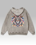 Bluza oversize z kapturem <br>Lion - efekt sprania