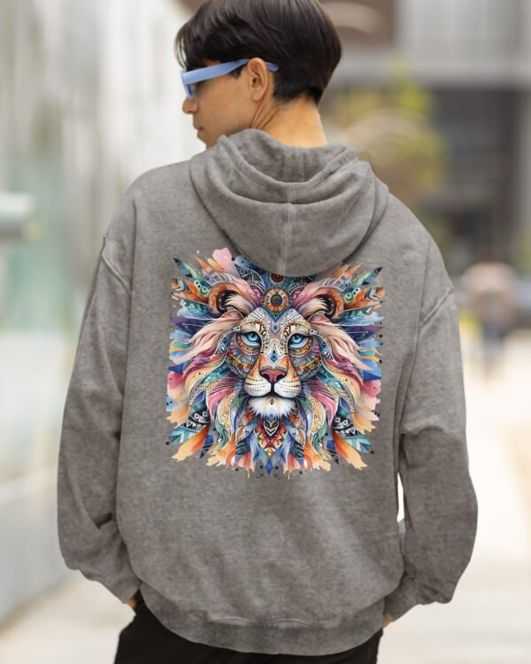 Bluza oversize z kapturem <br>Lion - efekt sprania